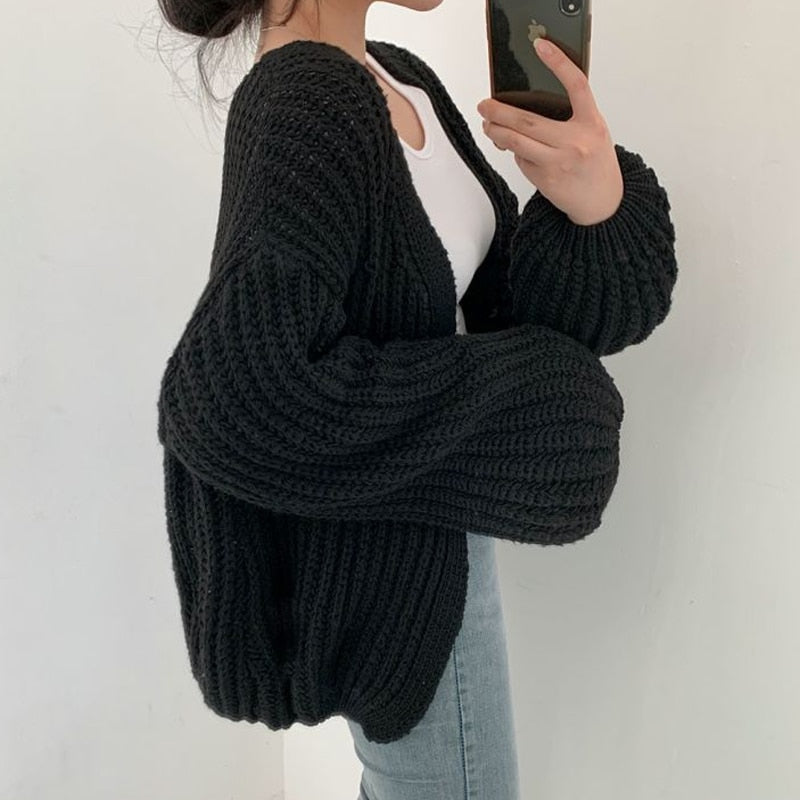 Daisy Pull Maille Décontracté Pour Femmes Taille Unique Oversized Ouvert Devant Pull Confortable