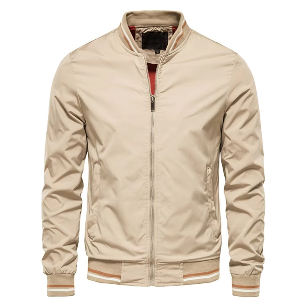 Veste Bomber Homme Slim Fit Noir Léger Pour Toutes Saisons Amawinc Élégante et Moderne