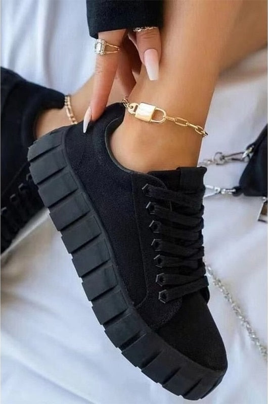 Damen-Plateausneaker mit dicker Blocksohle