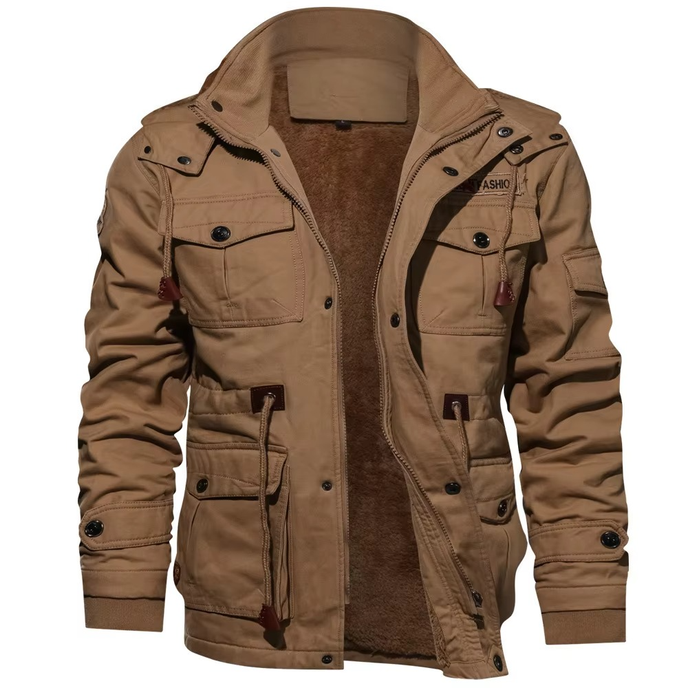 Amawinc Manteau Cargo À Capuche Doublé Polaire Hiver Chaud Confort Extérieur Imperméable Au Vent