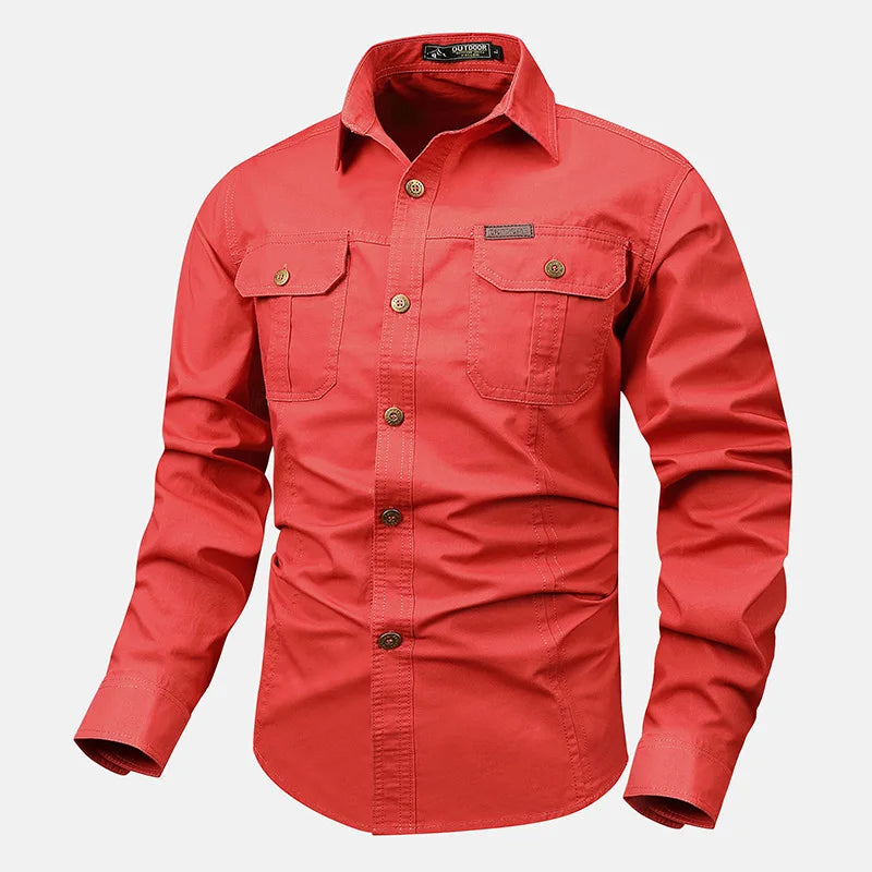 Chemise Homme Gabriel Outdoor Boutonnée Avec Poches Utilitaires Et Tissu Durable Amawinc Pour Randonnée