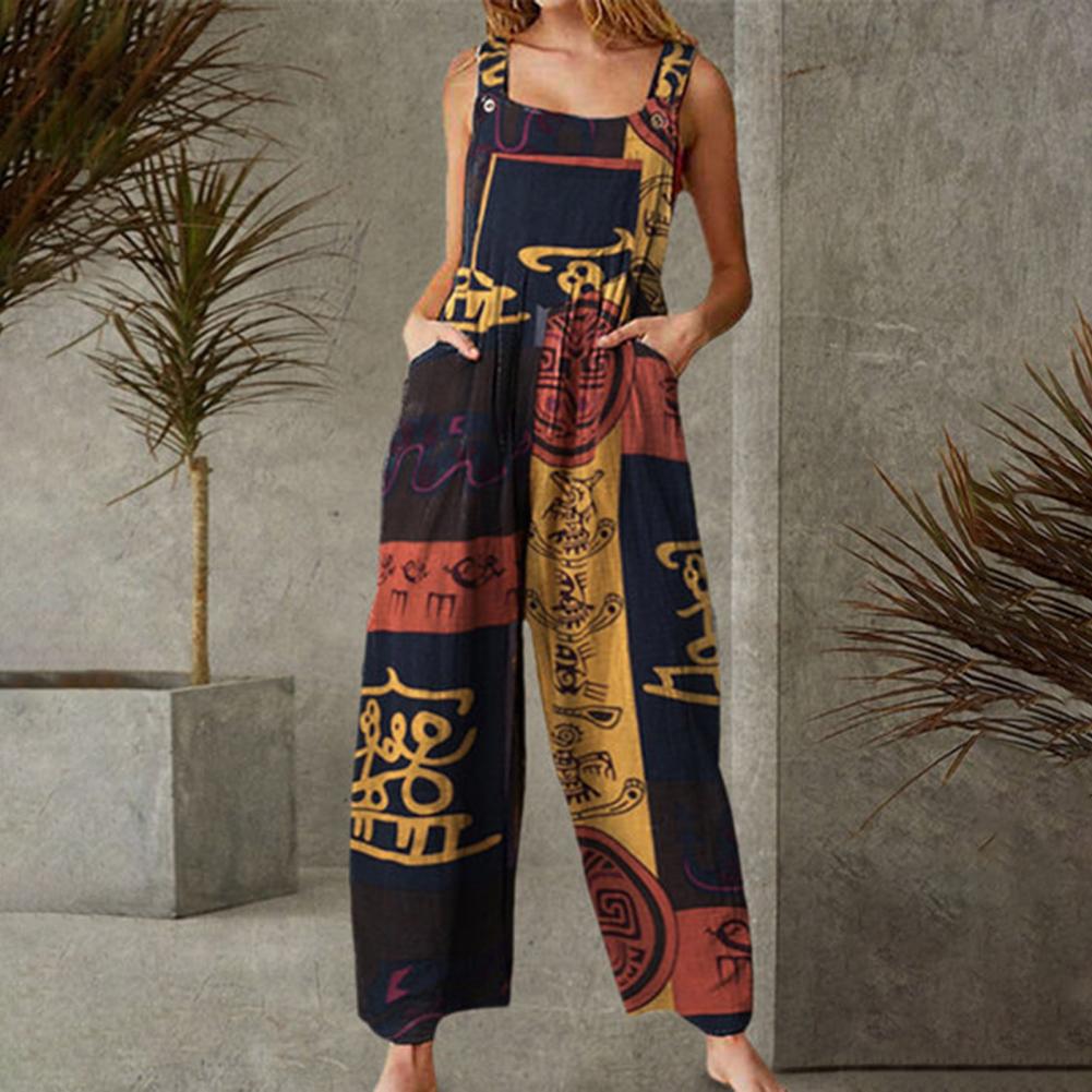 CLAIRE Wide-Leg Jumpsuit with Vintage Print