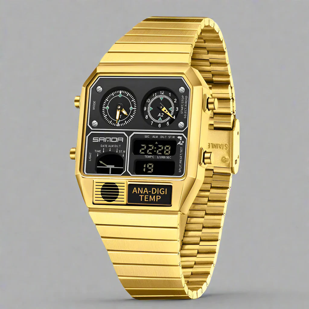 Ferrox Montre En Acier Inoxydable Avec Suivi De Température En Temps Réel Et Affichage Lumineux Étanche