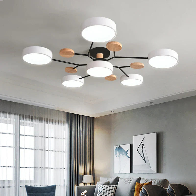 Plafonnier LED Design Étamine Florale Inspiré Éclairage Central Trois Couleurs Pour Chambre Salon Hôtel