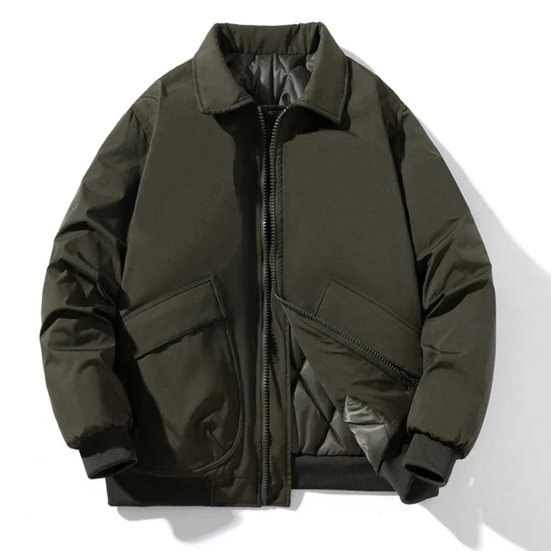 Veste Coupe-Vent Matelassée Doublée Avec Silhouette Volumineuse Et Grandes Poches Cargo Avec Bords Côtelés