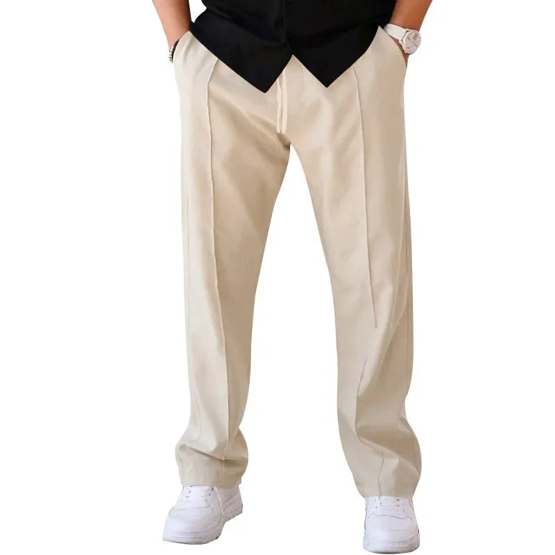Pantalon Forme Décontractée Pour Hommes Amawinc Bleu Marine Pour Réunions D Affaires Et Événements Formels