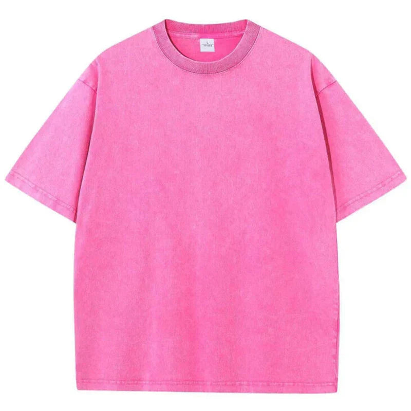 Bravon T Shirt Rétro En Coton Épais Lavé Coupe Large Oversize Pour Un Look Décontracté