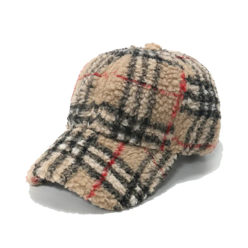 Casquette Highland Sherpa Extérieure Tartan Carreaux Réchauffante Ajustable Pour Hiver Confort