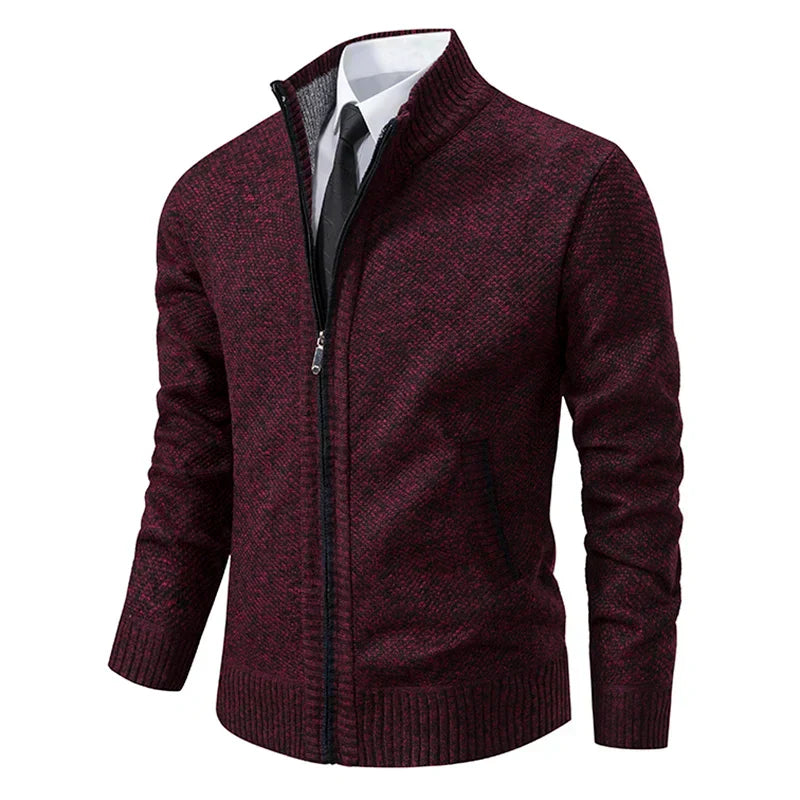 Amawinc Gilet Polaire Homme Coupe Slim Col Debout Fermeture Éclair Plein Chaud Léger Pour Superposition