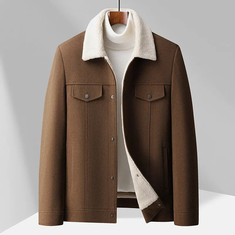 Veste Sherpa Nordique Chaude Et Légère Avec Col Revers Moderne Et Doublure Isolante Pour Un Style Polyvalent Hiver