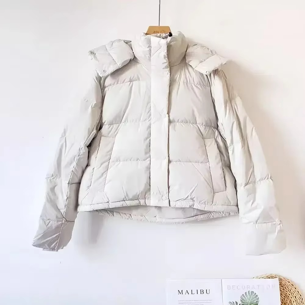 Amawinc Veste Duvet Pour Femmes Hiver Capuche Amovible Manteau Puffer Épais Pour Confort Et Isolation Élevée