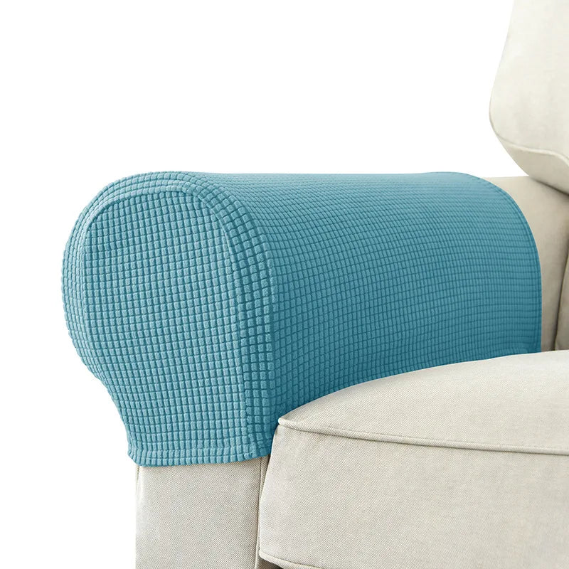 Housse Accoudoir Extensible Texturée Gris Pour Canapé Protection Contre Taches Et Usure Design Minimaliste