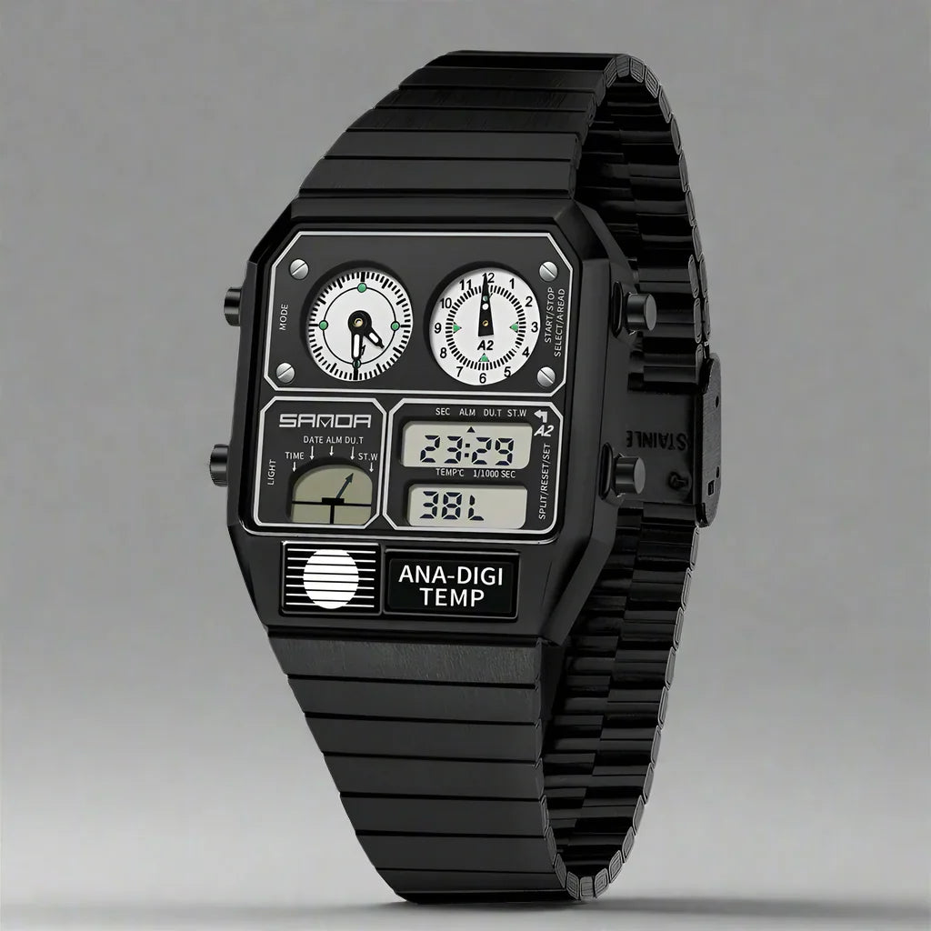Ferrox Montre En Acier Inoxydable Avec Suivi De Température En Temps Réel Et Affichage Lumineux Étanche