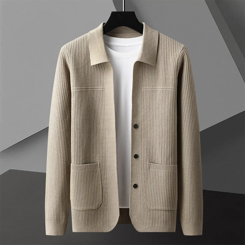 Cardigan Classique Marqen Pour Homme Léger En Tricot Avec Revers Net Poches Profondes Style Vintage Inspiré
