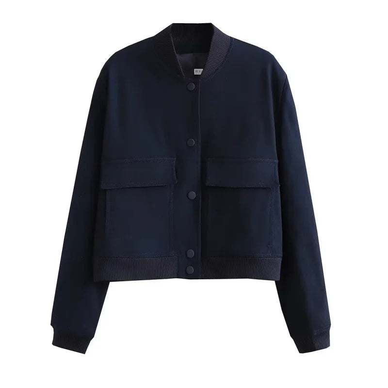 Clara Veste Bomber Décontractée Pour Femme Avec Poches Frontales Polyvalente Pour Le Quotidien Et Looks Décontractés