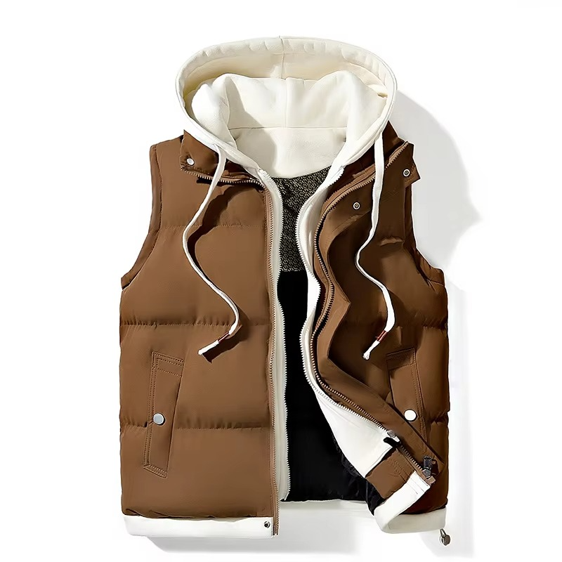 Gilet Matelassé Sans Manches À Capuche Pour Homme Isolation Chaude Premium Pour Temps Froid