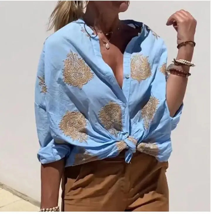 Damenbluse mit Archer-Print