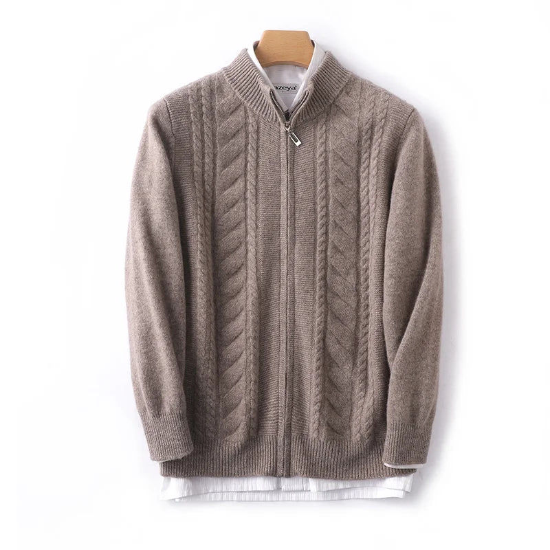 Tricot Col Montant Zippé En Mélange Cachemire Et Laine 35 Pour Cent Cachemire 65 Pour Cent Laine