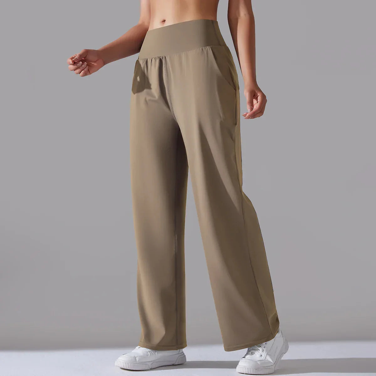 Leggings Velva Flow à Jambe Large Confort Absolu Tissu Respirant et Fluide Drapé Léger Silhouette Décontractée