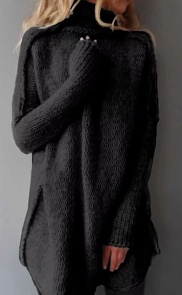 Pull En Polaire Gris À Col Montant Pour Femmes À Manches Longues Idéal Pour Automne Et Hiver Confortable