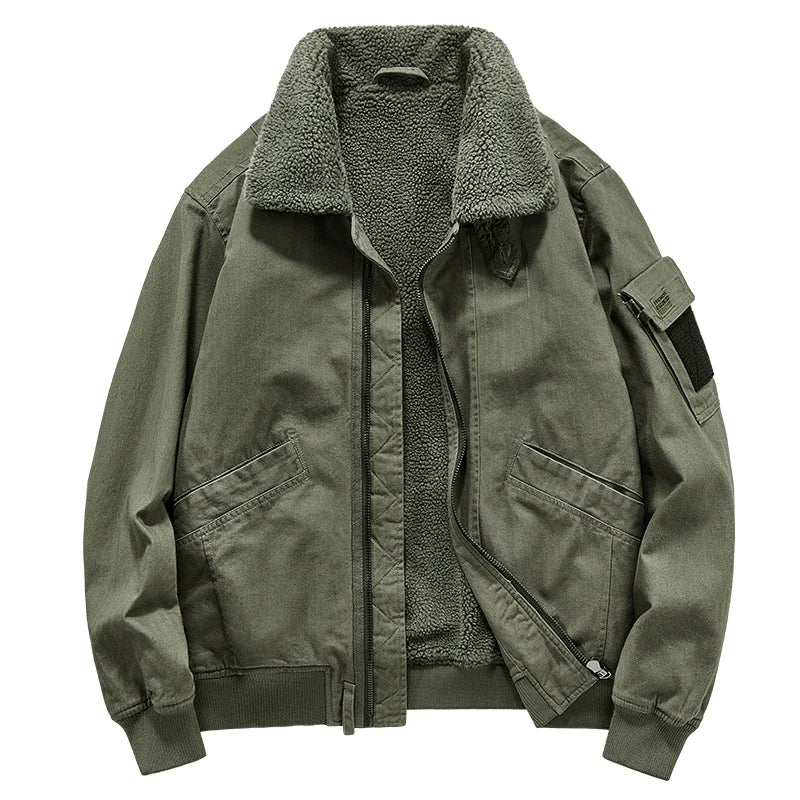 Veste Outrider Sherpa Pour Homme En Coton Durable Extérieur Doublure Sherpa Douce Col Haut Zip Avant Poignets Côtes