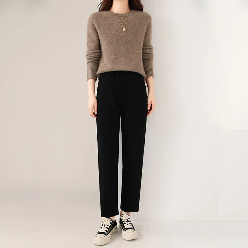 Pantalon Femme En Laine 100 Pour Cent Mileena Confort Premium Élégance Coupe Moderne