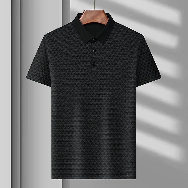 Palmer Polo en Soie Amawinc Ice Silk Tissu Performance à Séchage Rapide et Motif Audacieux