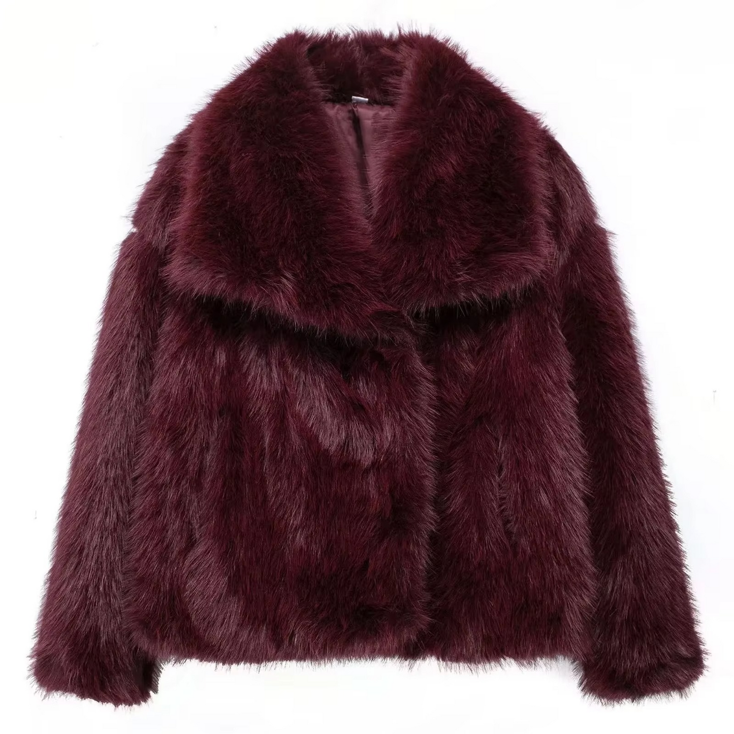 Manteau En Fausse Fourrure Pour Femme Avec Col Relevé Et Texture Pelucheuse Pour Automne Et Hiver