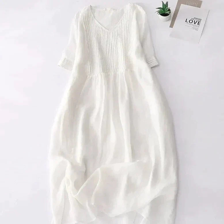 Anna Blumenmuster-Plissee Kleid