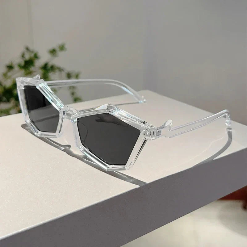 Lunettes de Soleil HexaVision Futuristes avec Design Hexagonal Punk et Protection UV Anti Reflets