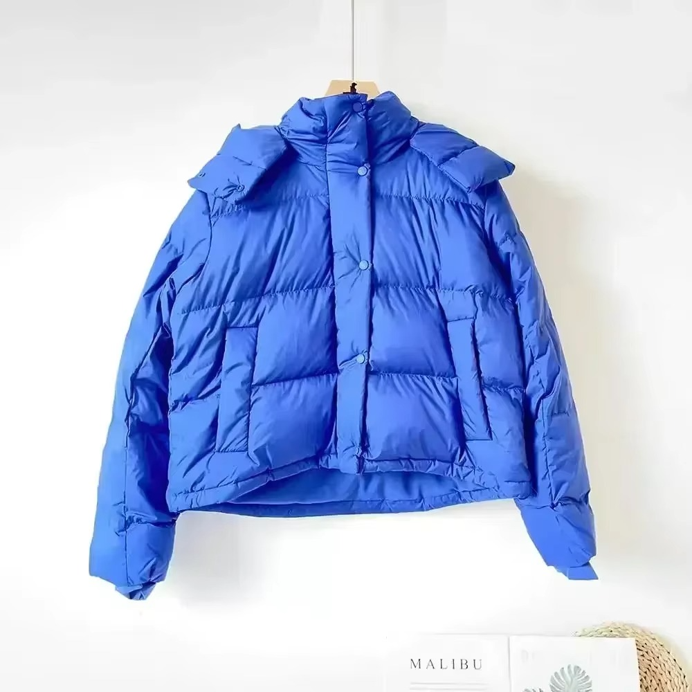 Amawinc Veste Duvet Pour Femmes Hiver Capuche Amovible Manteau Puffer Épais Pour Confort Et Isolation Élevée