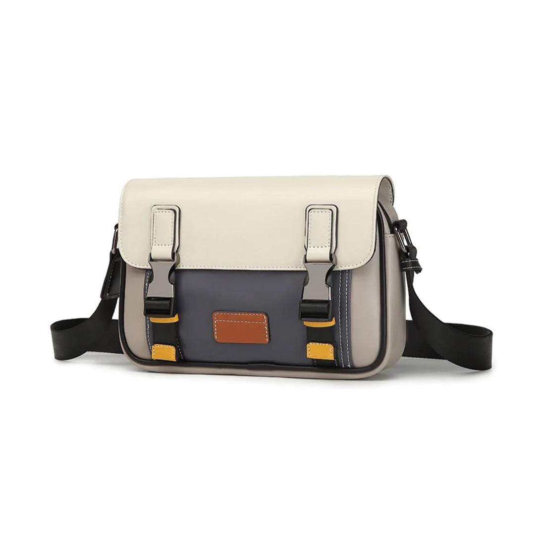 Amawinc Sac Messenger Varsity Club Léger Extérieur En Cuir Végan Et Intérieur Nylon Avec Fermeture À Pression
