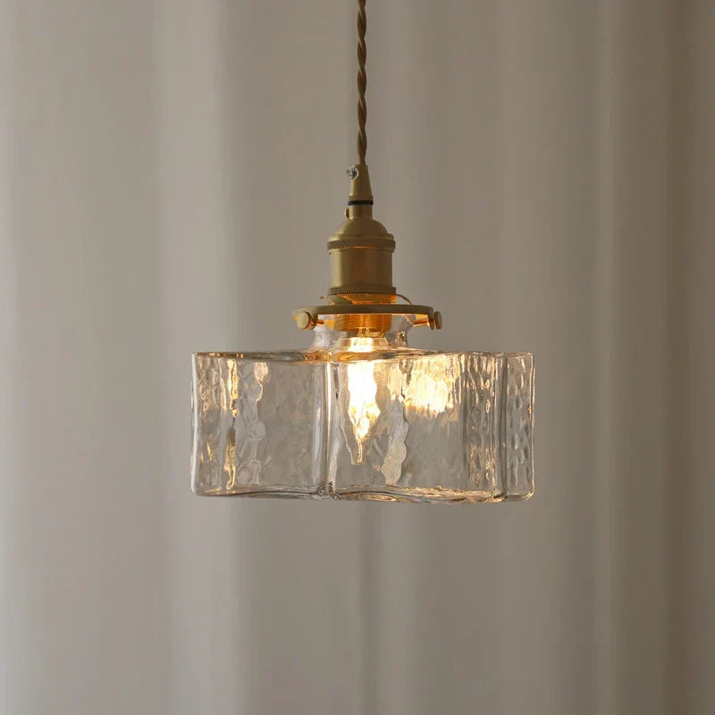 Moderne Glas-Hängeleuchte Fatima im Retro-Stil