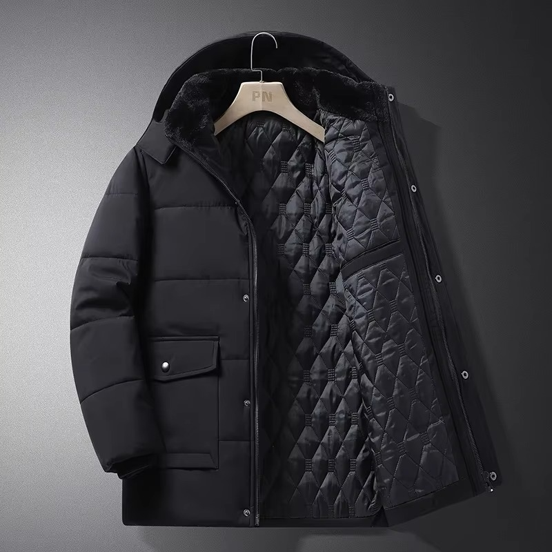 Amawinc Parka Hiver Pour Homme En Polaire Épais Avec Capuche Doublure Quiltée Isolante Pour Rester Chaud Et Style Urbain