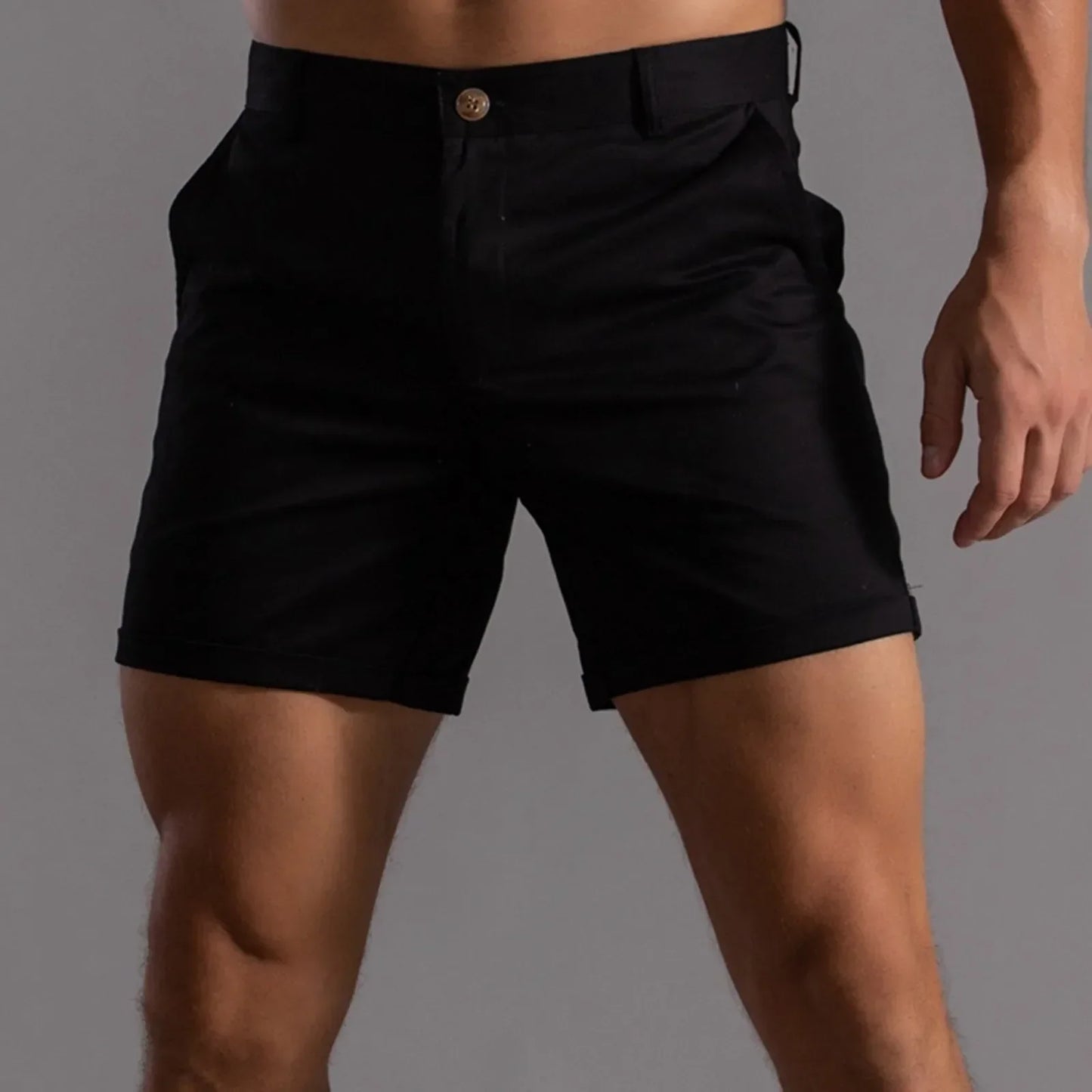 Shorts Mi Longs Pour Hommes À Quatre Directions Avec Coupe Ajustée Et Taille SemiÉlastique Coutures Durables