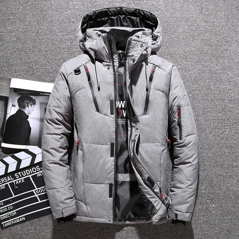 Doudoune Homme Capuche Amovible Et Rabat Anti Vent Pour Hiver Amawinc Ideale Pour Ville Et Aventure
