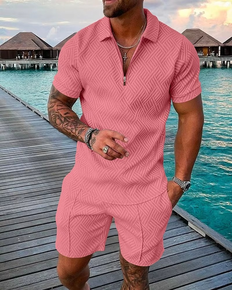 Amawinc Ensemble Polo Hawaïen Et Short Pour Homme Été Imprimé 3D Streetwear Moderne
