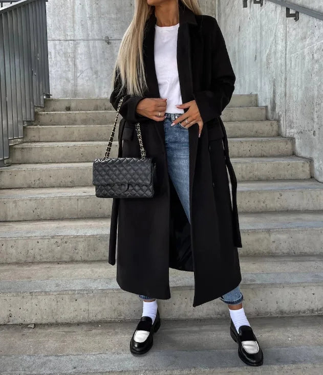 Addisson Manteau Trench Classique À Manches Longues Pour Femme Amawinc Élégant Et Polyvalent Pour Travail Et Week End