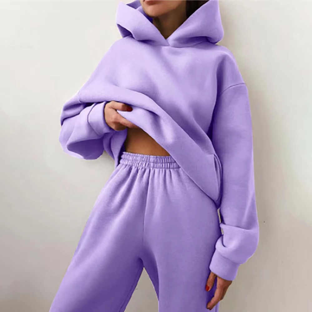 Survêtement Femme Capuche Oversize Et Joggers En Coton Doux Pour Un Confort Décontracté