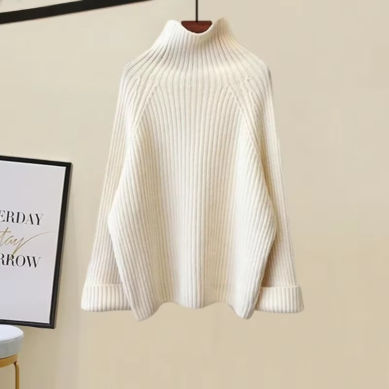 Ensemble Trois Pièces Pull Col Haut En Maille Douce Et Pantalon Large Pour Femme Amawinc Chic