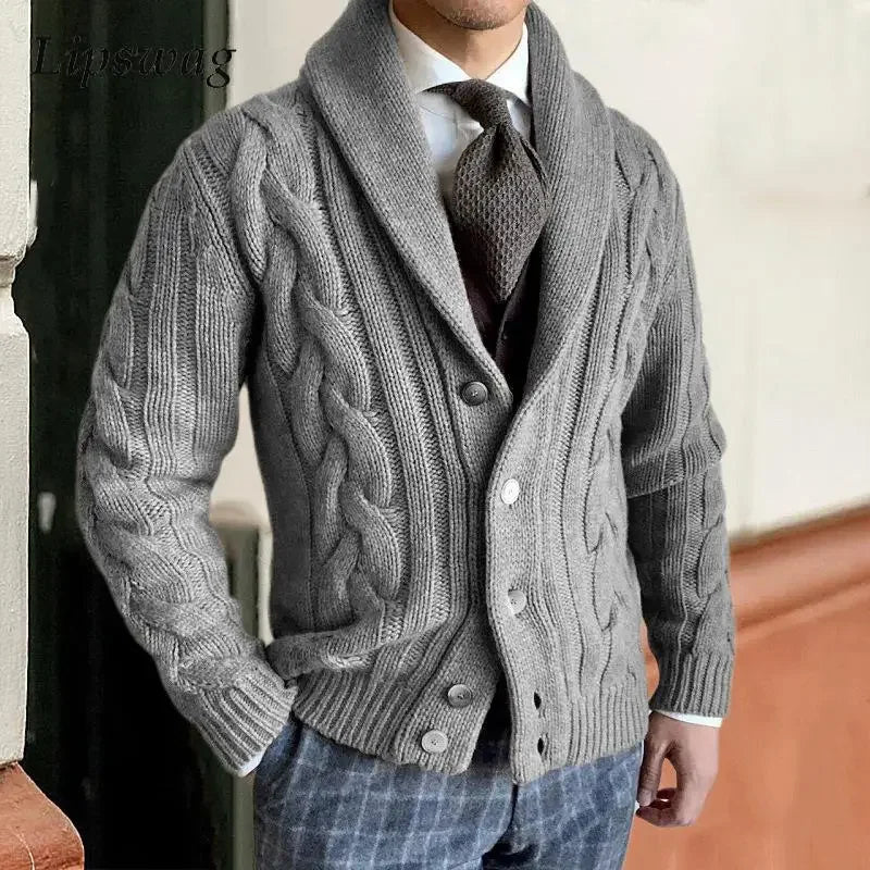 Cardigan En Laine Brock London Pour Homme Maille Douce Avec Fermeture Boutons Sur Toute La Longueur Coupe Ajustée
