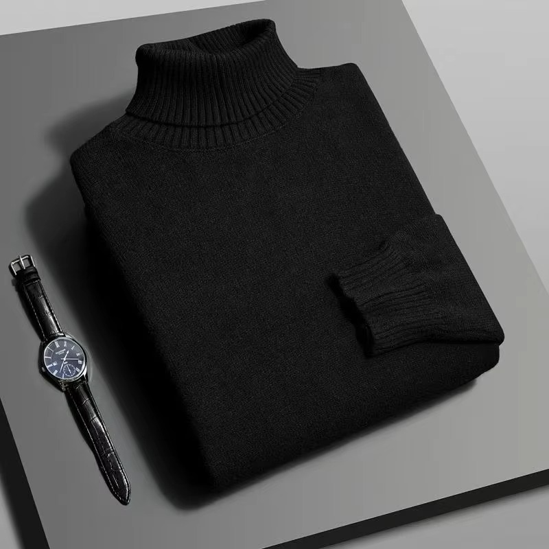 Pull Col Roulé Homme Premium Maille Haute Densité À Manches Longues Coupe Slim Pour Chaleur Quotidienne Et Style Moderne