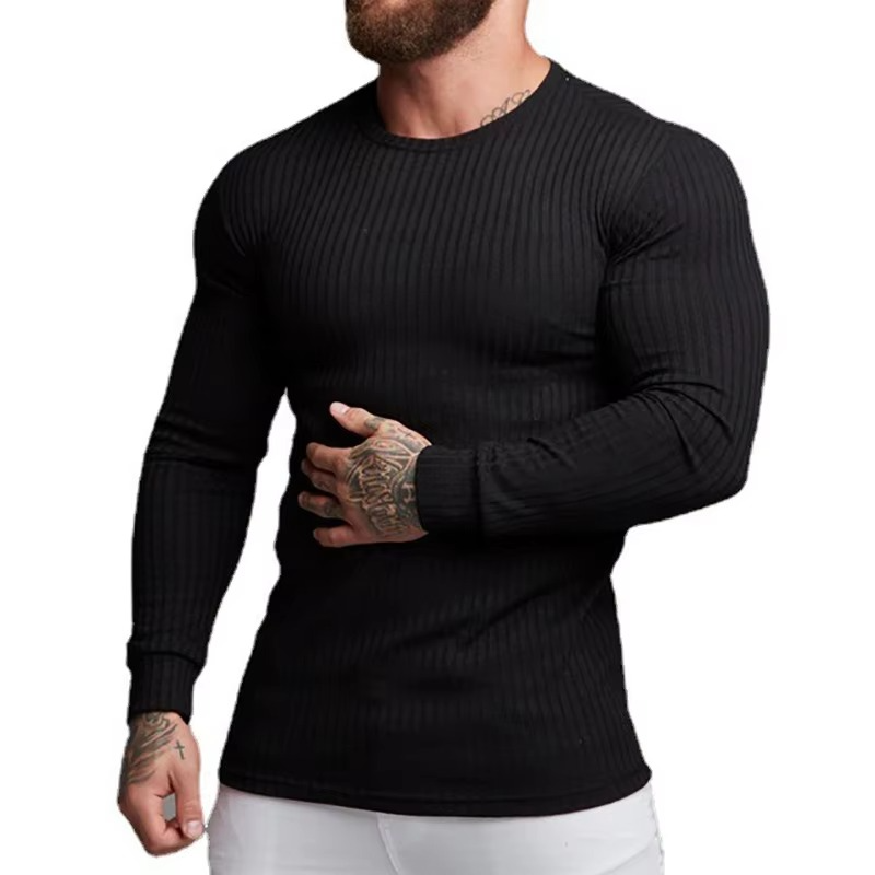 Amawinc Tee Shirt Homme Automne Manches Longues Séchage Rapide Tissu Léger pour Fitness Activité Physique