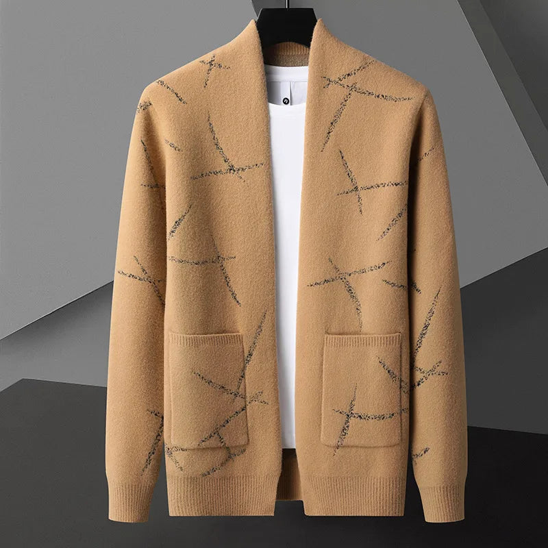 Cardigan Dorian en Maille Unie avec Poches Subtiles pour Look Business Casual Élégant et Durable