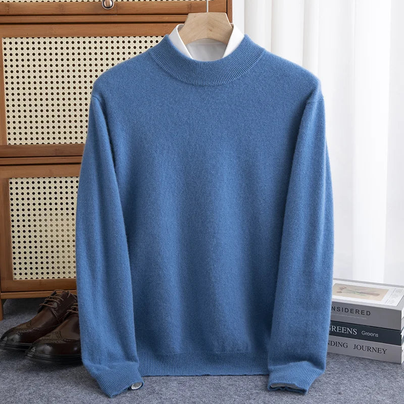Sweatshirt En Laine Pour Homme Nordisk Flair Coupe Décontractée Col Montant Mi Haut Poignets Et Ourlet Côtelés
