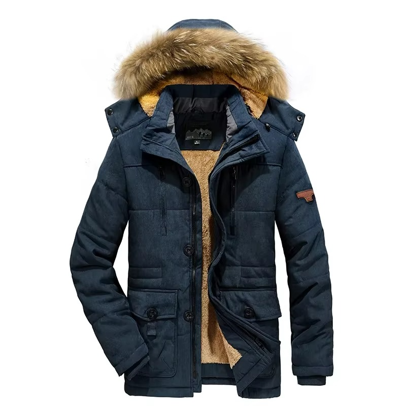 Parka Homme Hivernale Avec Doublure En Molleton Épais Et Poches Multiples Pour Temps Très Froid