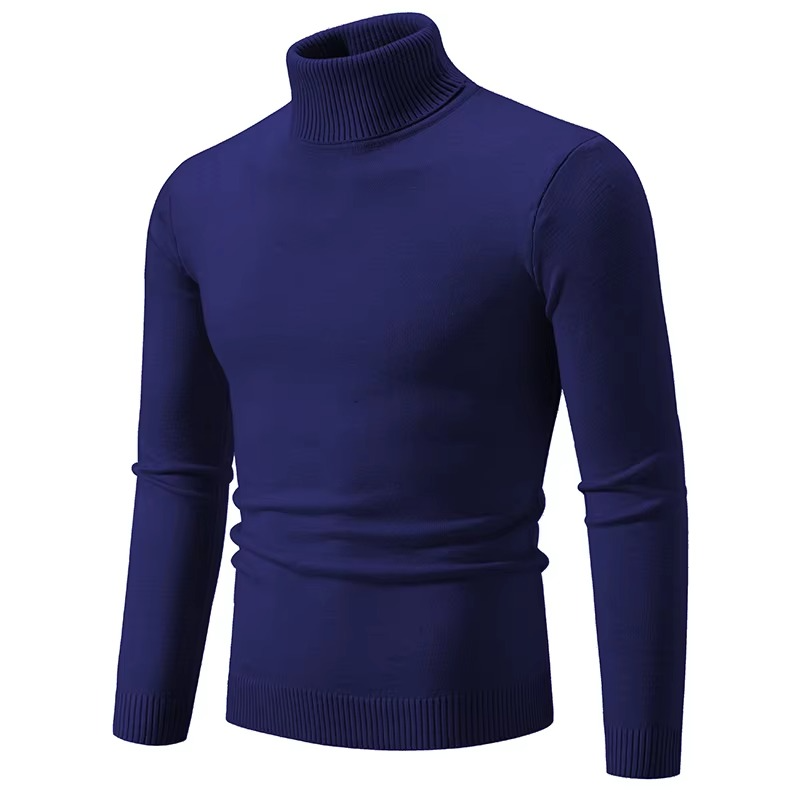 Amawinc Pull Col Roulé En Maille Épaisse Pour Hiver Coupe Slim Chaud Décontracté