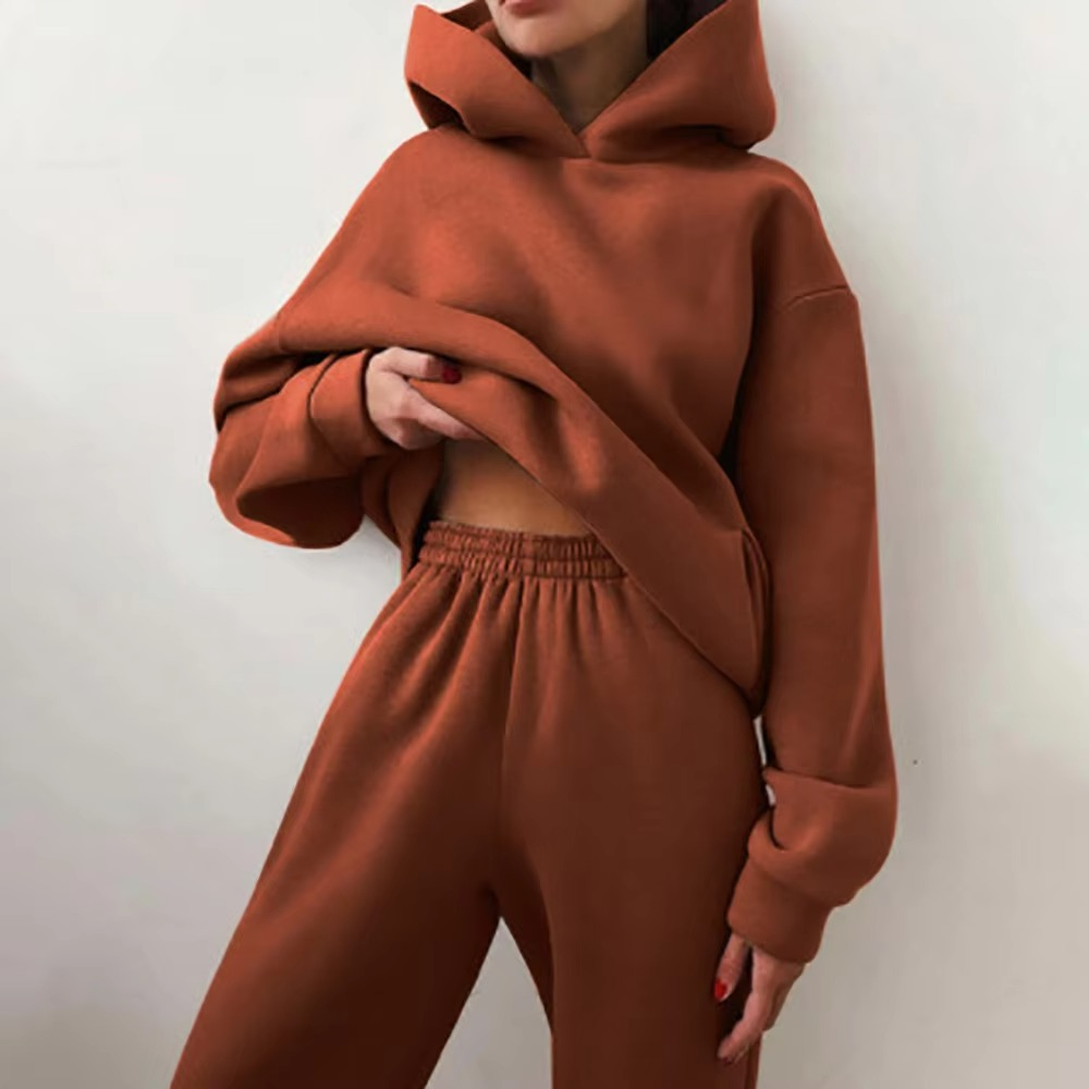 Survêtement Femme Capuche Oversize Et Joggers En Coton Doux Pour Un Confort Décontracté
