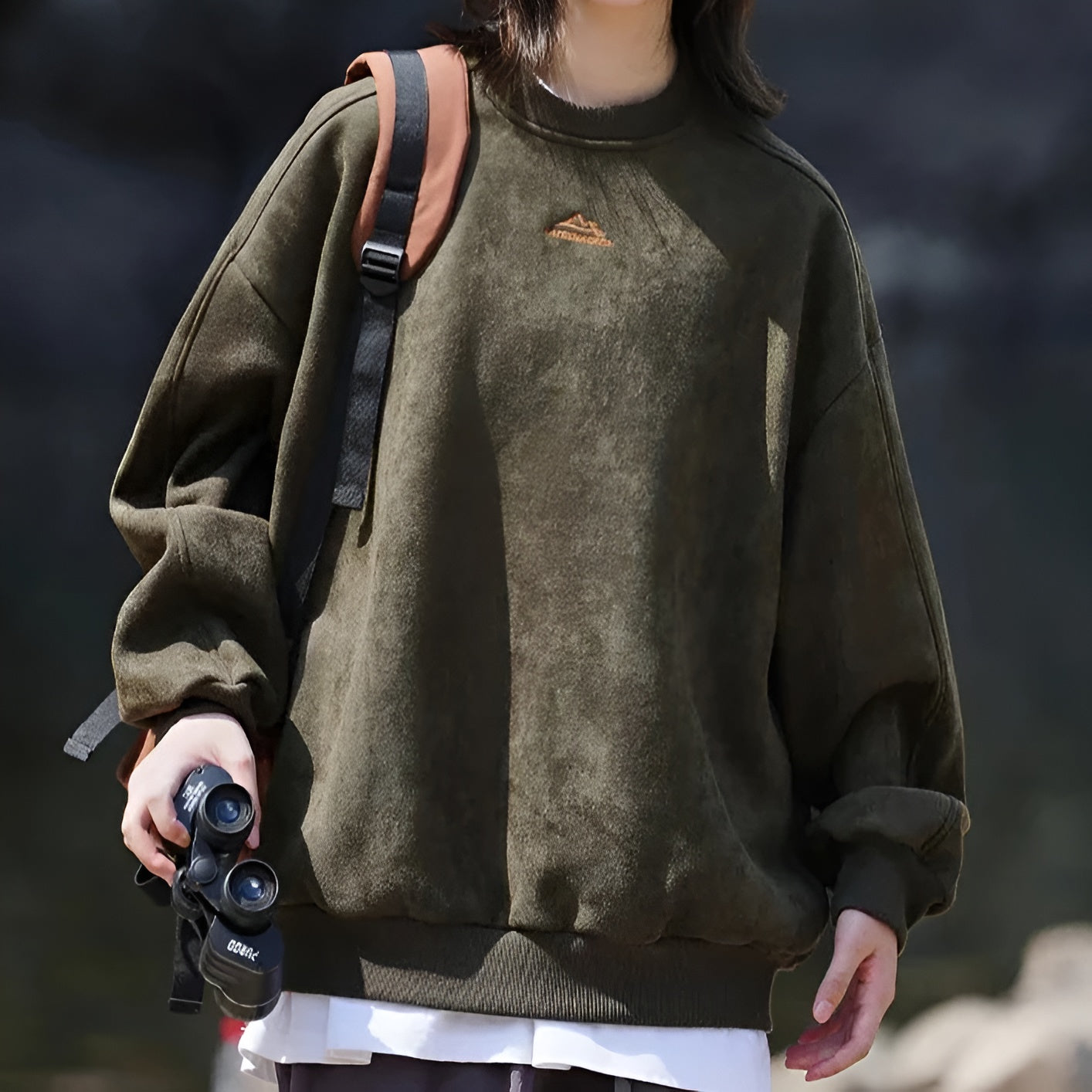 Horizon Pull En Suède Avec Doublure Polaire Chaude Et Coupe Oversize Décontractée Pour Superposer Ou Porter Seul