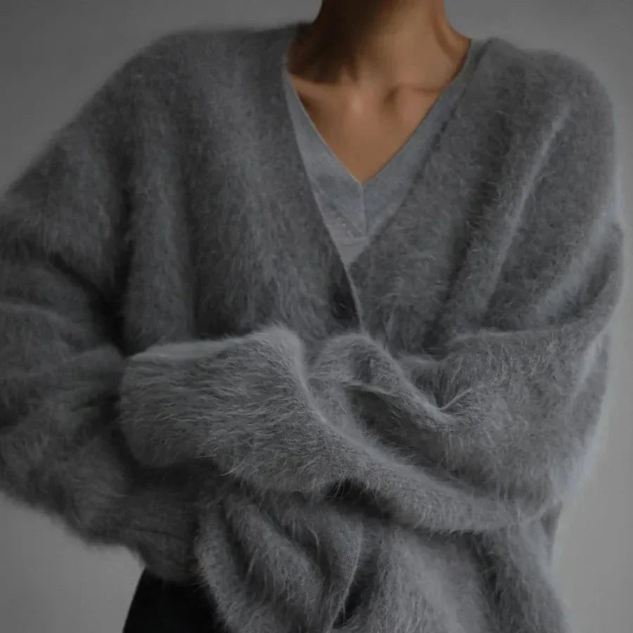 Cardigan en Mélange de Laine Helena Prestige Ultra Doux Chaud Léger pour Superposer